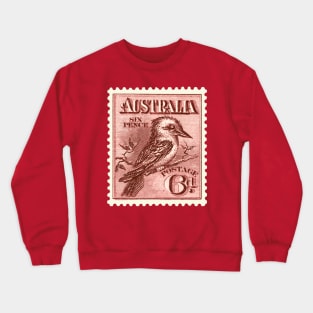 Red Kookaburra Postage Stamp Crewneck Sweatshirt